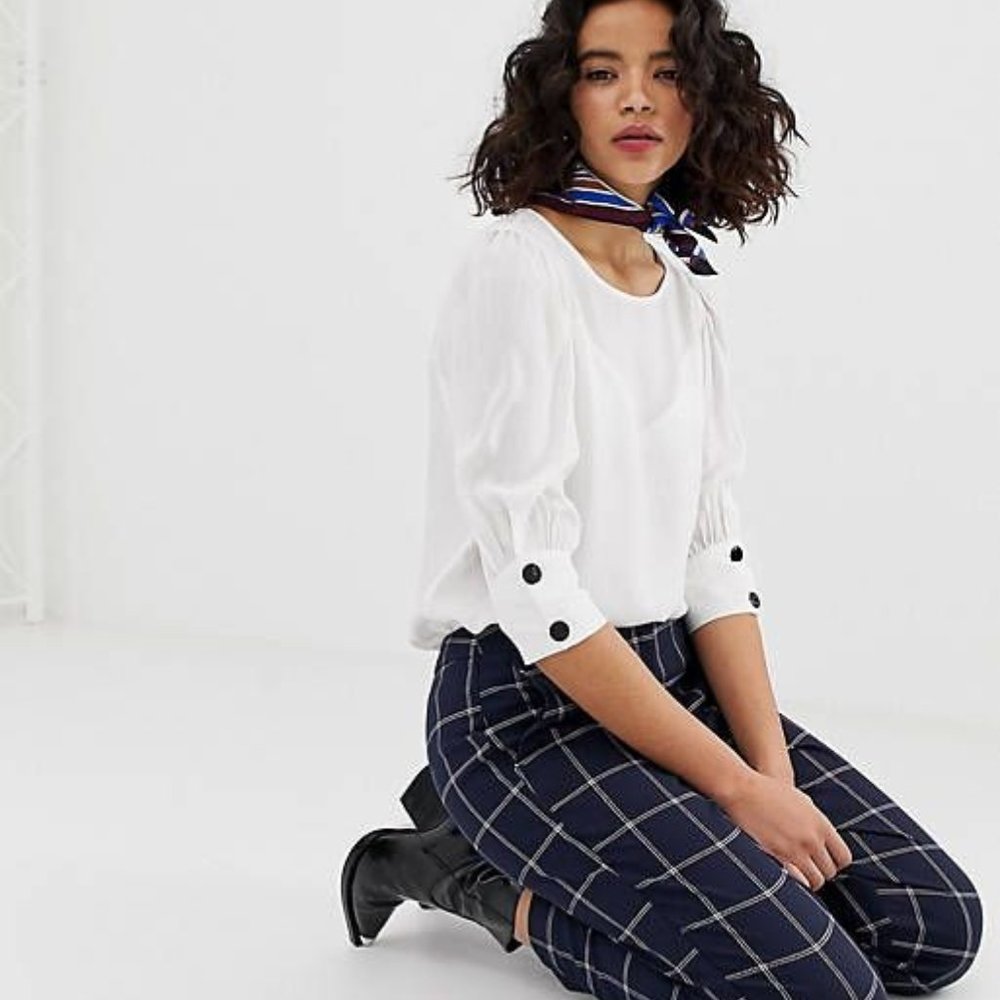 Vero Moda Button Sleeve Top: Size S